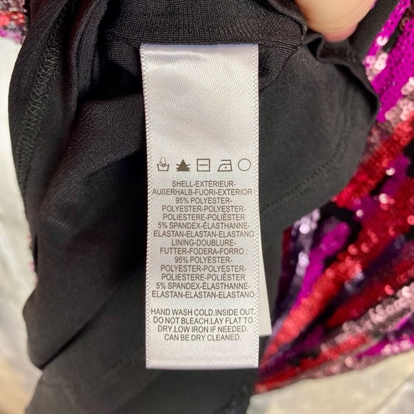 Dress The Population Jayla Sequin Dress in Fuchsia Multi Size Small. - Picture 8 of 13